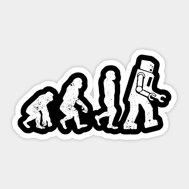 Man to Robot Evolution - robotics engineer Sticker by ChrifBouglas